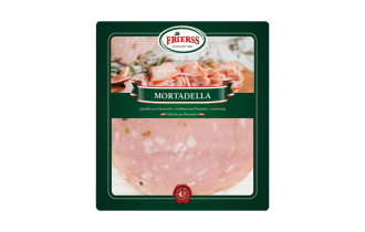 Mortadella mit Pistazien geschnitten