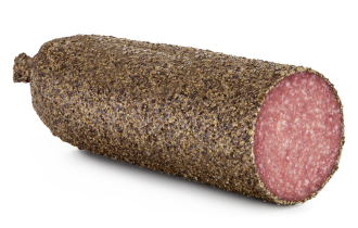Salami im grünen Pfeffermantel